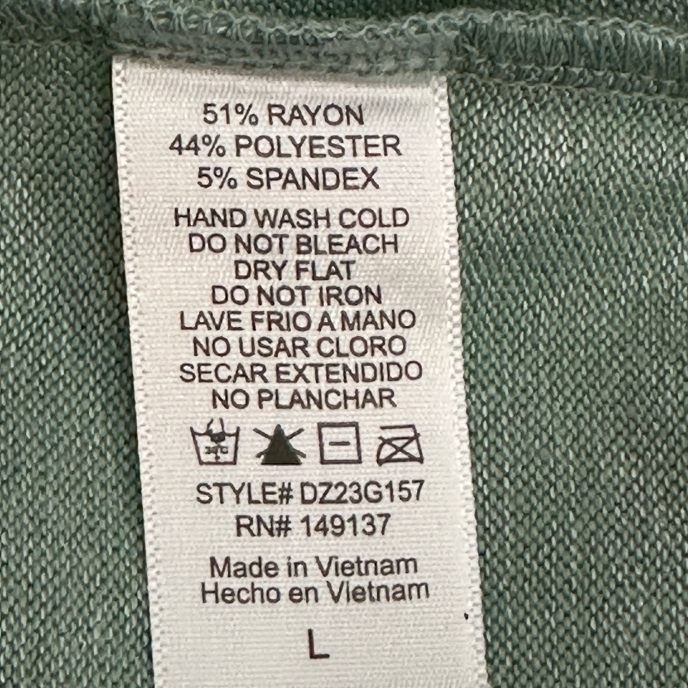 Double Zero Iceburge Green Cropped Turtleneck Sweater women’s size L‎ (G32) - Picture 7 of 7